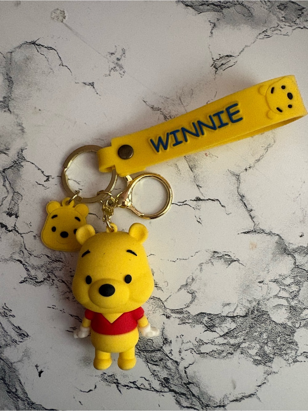 Winnie Yellow Silicone Key & Card Holder Charm